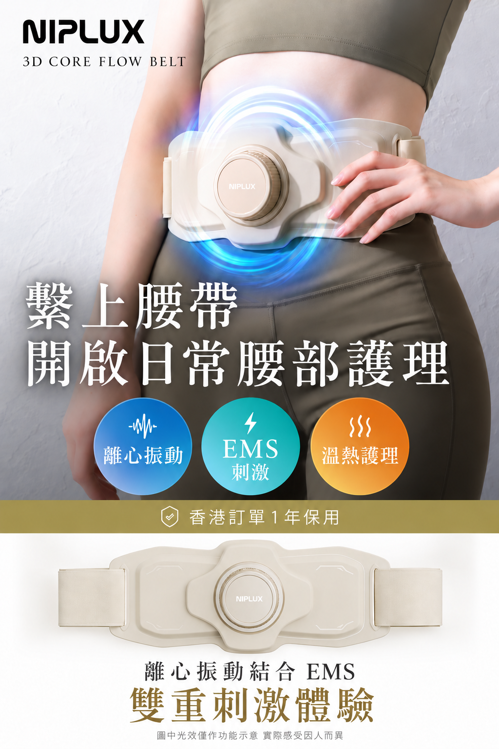 NIPLUX 3D CORE FLOW BELT 小蠻腰 GYM 美腹儀 詳情圖01